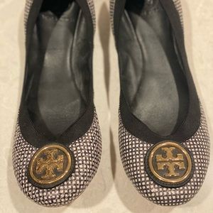 Tory Burch navy and white Minnie Ballet flats. They are adorable!!!